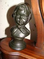 Vintage borstbeeld meisje met hoofddoek Kleur: Zwart, Ophalen of Verzenden, Gebruikt, Mens