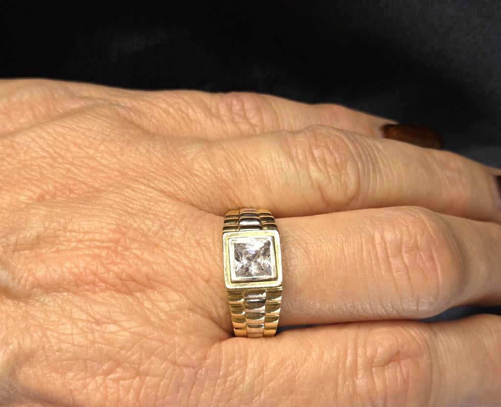 Gouden heren rolex ring schakelmotief en zirkonia. 2026/75, Sieraden, Tassen en Uiterlijk, Ringen, 20 of groter, ., Heer, Ophalen of Verzenden