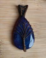 Koperen hanger met paarse edelsteen 'Levensboom', Overige materialen, Overige voorstellingen, Paars, Ophalen of Verzenden