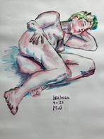 Acryl schilderij naar naakt model, Ophalen of Verzenden