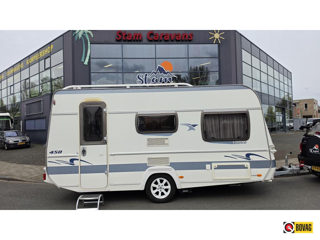 Fendt Bianco 450 QF mover voortent fietsenrek, Caravans en Kamperen, Caravans, Treinzit, Tot en met 3, Schokbreker, 1000 - 1250 kg
