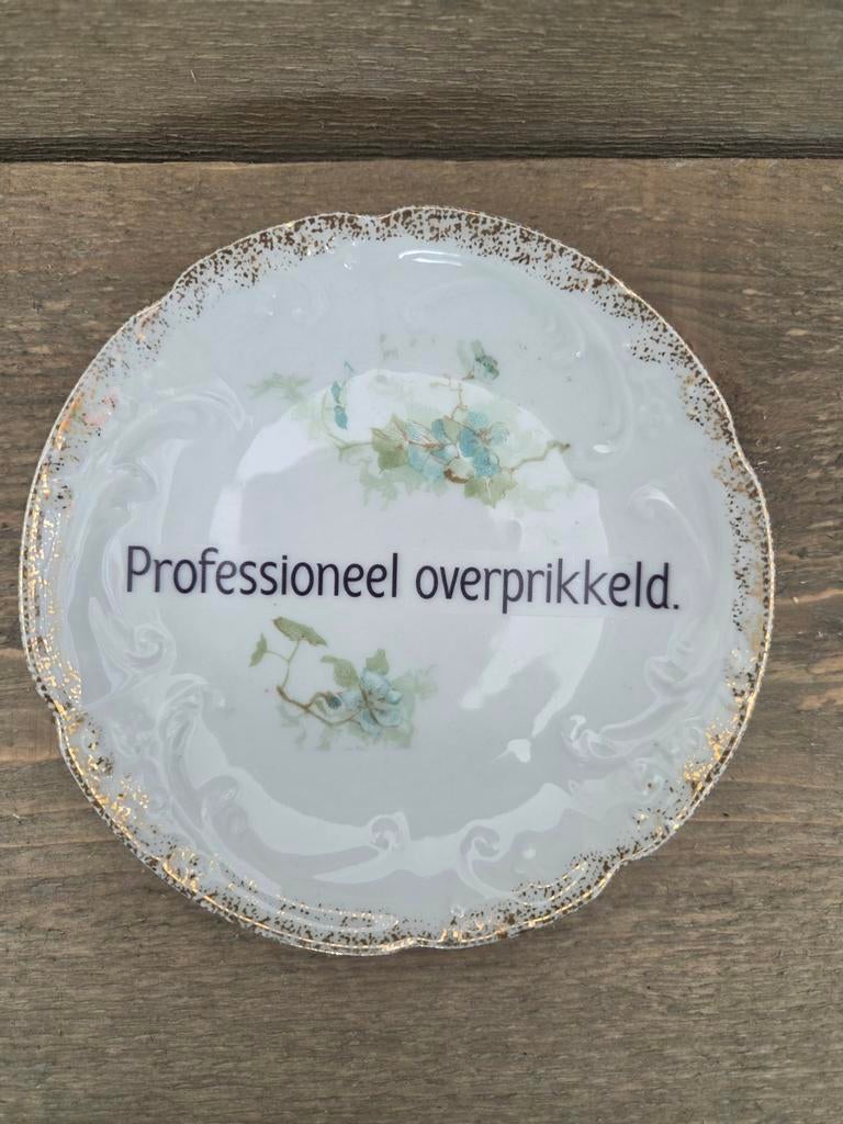 Uniek Sierbordje / Schoteltje met Tekst., Ophalen of Verzenden