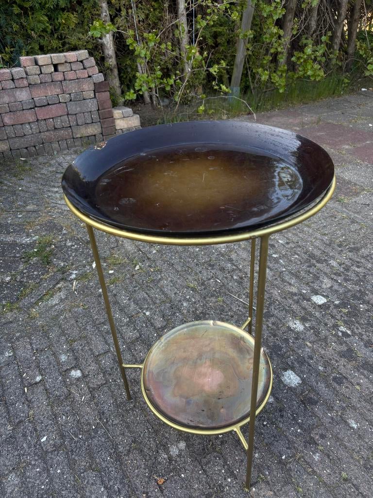 Sissy-Boy bijzettafel met twee bladen, Minder dan 55 cm, Gebruikt, Metaal of Aluminium, Rond