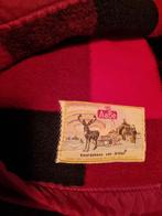 Vintage Dralon Deken - Rood/Zwart Geblokt, Gebruikt, Eenpersoons, Ophalen of Verzenden, Deken of Dekbed