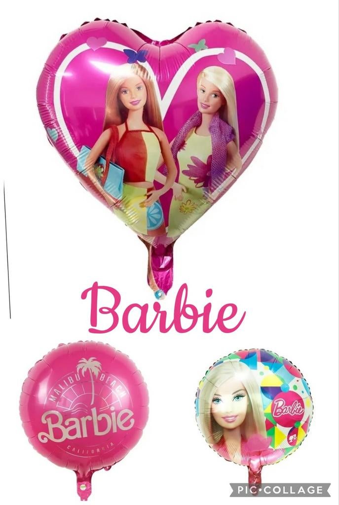 Barbie * set van 3 folie ballonnen, Hobby en Vrije tijd, Ophalen of Verzenden, Nieuw, Versiering, Verjaardag