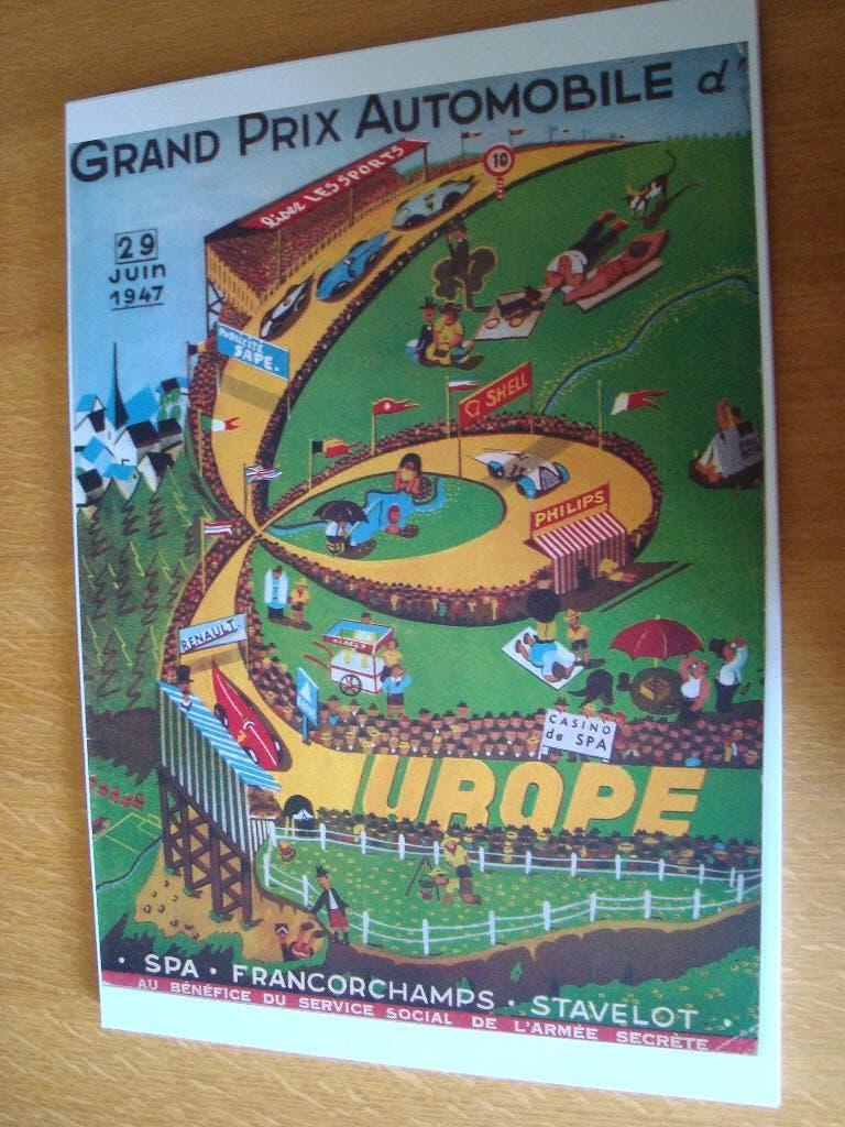 Grand Prix Automobilr 1947 plaat 42-30 cm, Ophalen of Verzenden, Nieuw, Auto's