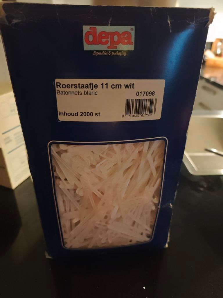 Roerstaafjes 11 cm wit - 2000 stuks, Ophalen of Verzenden