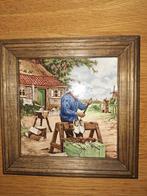 Tegel in lijst: Klompenmaker aan het werk, Ophalen of Verzenden