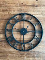 Industriële wandklok zwart  - 50 cm, Ophalen, Gebruikt, Analoog, Wandklok