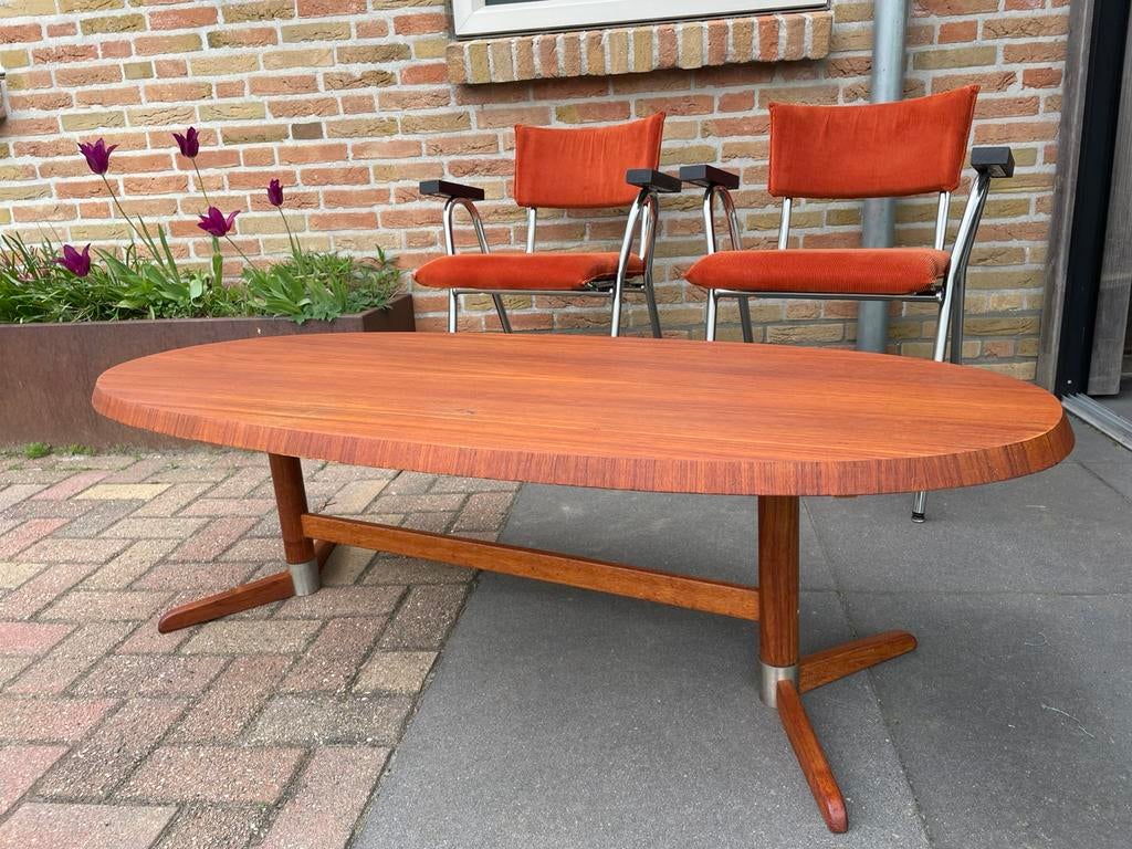 Mid century salontafel,deense salontafel,salontafel,tafel, Ophalen, 100 tot 150 cm, Teakhout, 50 tot 100 cm