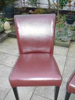 TE KOOP ZES LEREN STOELEN, Ophalen, Gebruikt, Bruin, Vijf, Zes of meer stoelen