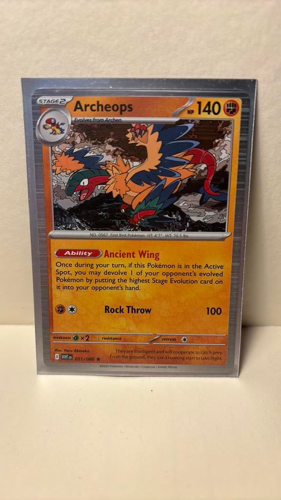 Archeops 051/086 white flare holo pokemon kaart, Ophalen of Verzenden, Nieuw, Boosterbox