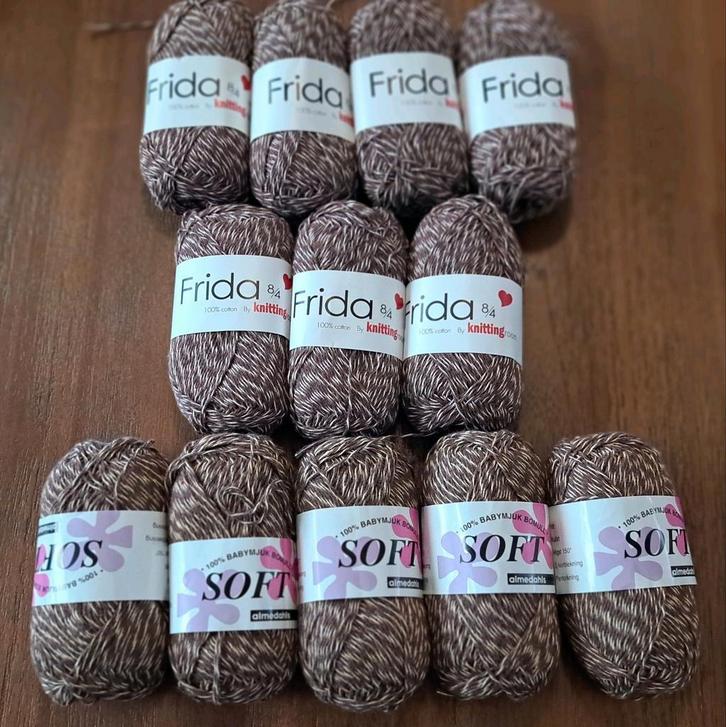 12 bollen gemêleerd katoen Brei- en haakgaren, Hobby en Vrije tijd, Breien en Haken, Nieuw, Breien of Haken, Wol of Garen, Ophalen of Verzenden