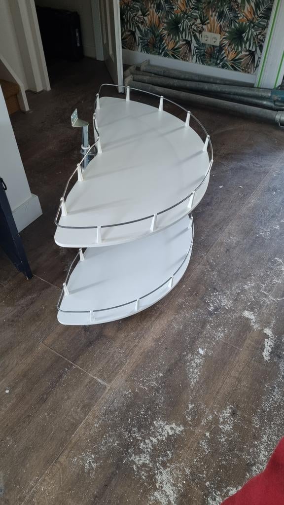 2x Draaiplateau voor hoekkast keuken, Ophalen, Gebruikt, Wit