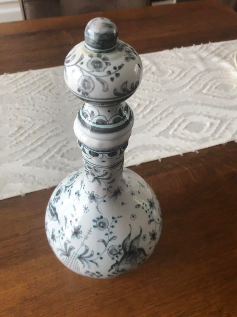 Vaas met stolp, Antiek en Kunst, Antiek | Kandelaars, Ophalen of Verzenden, Glas