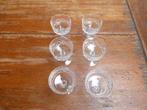 6 vintage glazen of kristallen coupes, klein model, Antiek en Kunst, Ophalen of Verzenden