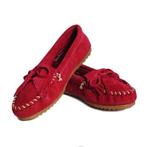 Minnetonka moccasins maat 38 rood suède model 406 Kilty ZGAN, Verzenden, Instappers, Zo goed als nieuw, Minnetonka