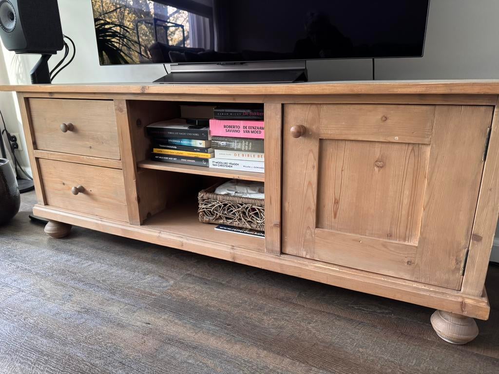 Grenen TV meubel, Ophalen, Zo goed als nieuw, 25 tot 50 cm, Minder dan 100 cm