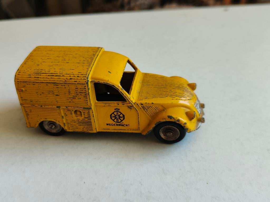 Citroen 2CV Fourgonnette ANWB Wegenwacht - Dinky Toys 25D, Ophalen of Verzenden, Gebruikt, Auto, Dinky Toys
