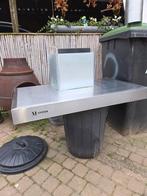 Afzuigkap RVS 90cm breed met RVS achterwand., Ophalen, Gebruikt, Inbouw, Vlakschermkap