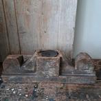 Oud houten poer,  kandelaar, Ophalen of Verzenden, Hout, Minder dan 25 cm