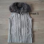 Stijlvolle bodywarmer met bontkraag - Maat S, Kleding | Dames, Bodywarmers, Beige, Ophalen of Verzenden, Onbekend, Maat 36 (S)