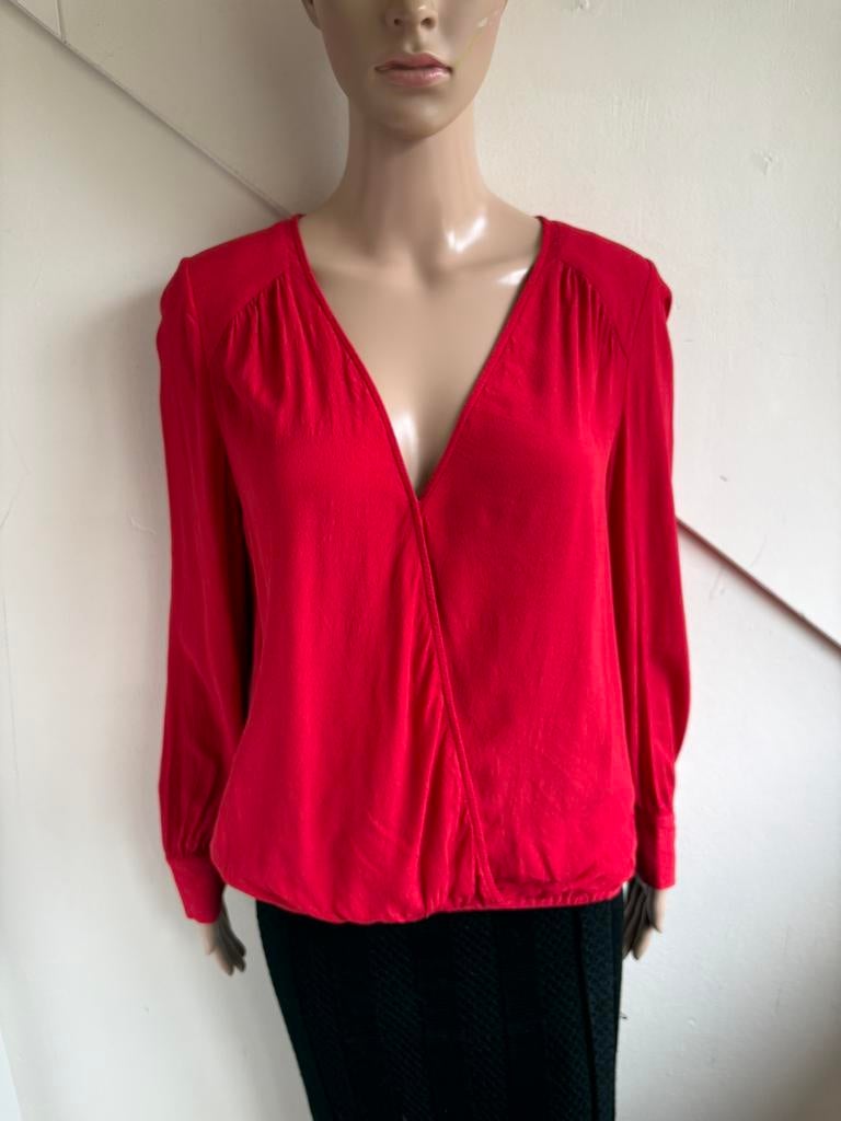 Ba&Sh blouse top rood maat 1 = S overslag, Kleding | Dames, Ophalen of Verzenden, Zo goed als nieuw, Maat 36 (S), Rood
