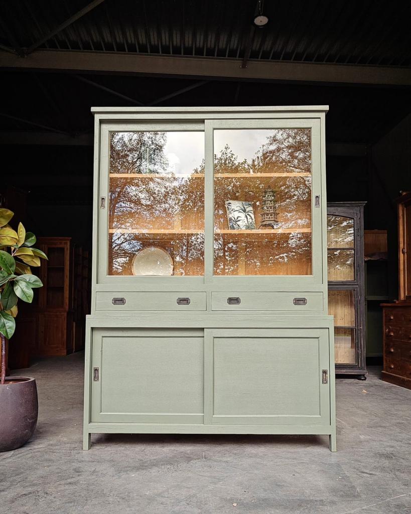 Mosgroene Winkelkast | Buffetkast | Servieskast #449, Huis en Inrichting, Kasten | Buffetkasten, Niet ingevuld, Met deur(en), 200 cm of meer