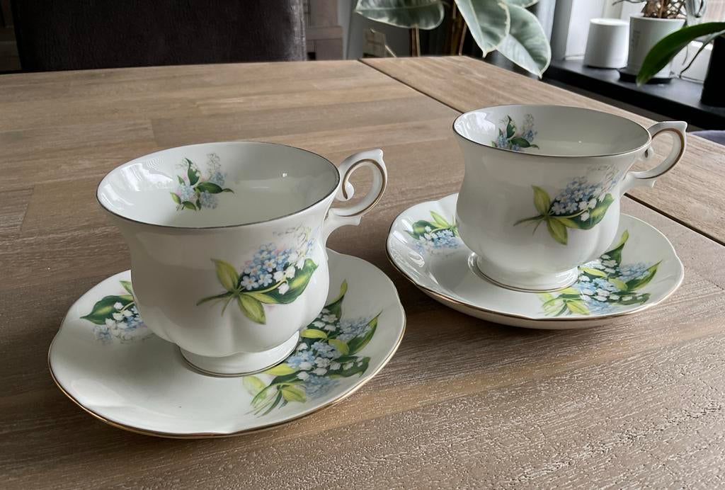 Royal Canterbury Lelietjes-van-dalen Theekopjes & Schotels, Ophalen of Verzenden