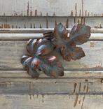 Franse set metalen gordijnroede eindknoppen met druivenblad, Ophalen of Verzenden, Zo goed als nieuw, 50 tot 100 cm, Minder dan 100 cm