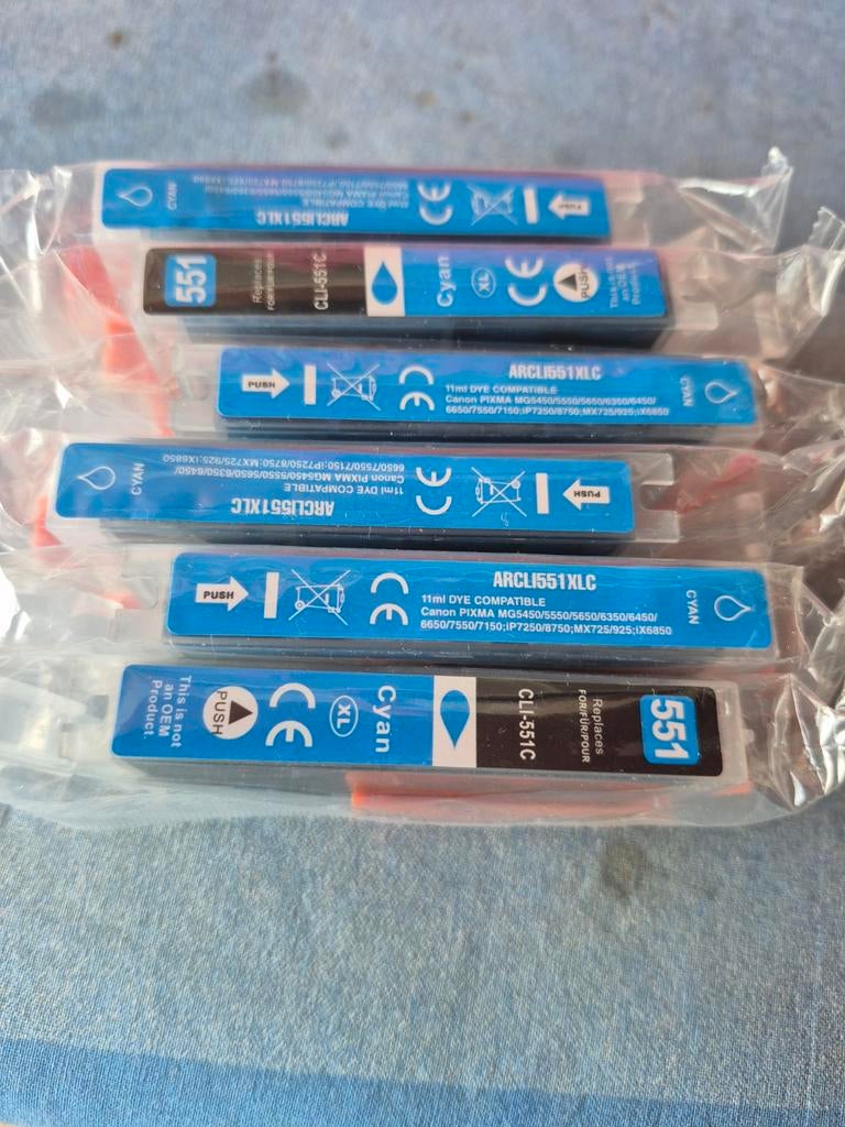 Inktcartridges Canon 550XL en 551XL - Per stuk of set 1euro, Computers en Software, Printerbenodigdheden, Ophalen of Verzenden
