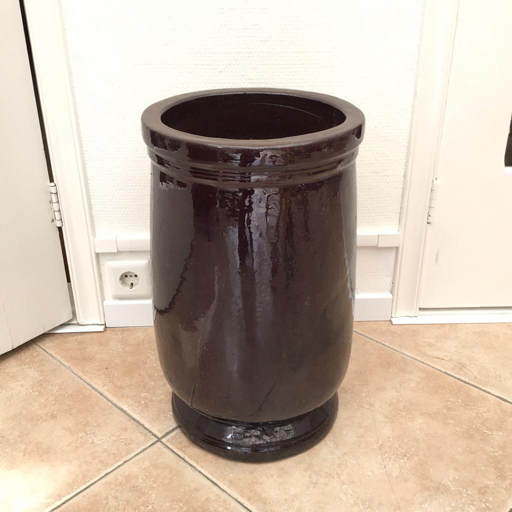 Grote geëmailleerde pot, Gebruikt, Rond, Aardewerk, 40 tot 70 cm