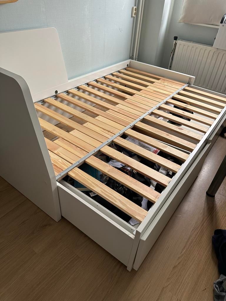 IKEA uitschuifbaar bed 80x200 met opberglades, Ophalen, Gebruikt, Eenpersoons, 80 cm