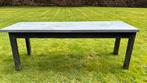 Langwerpige side table voor in tuin met zinken blad, Ophalen, Gebruikt, Rechthoekig, Overige materialen