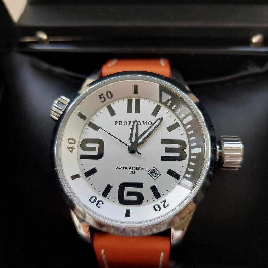 Profuomo Herenpolshorloge ( Nieuwstaat & ongedragen ), Sieraden, Tassen en Uiterlijk, Horloges | Heren, Overige merken, Leer, Polshorloge