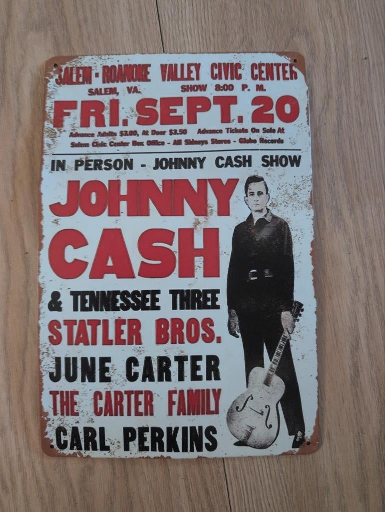 Johnny Cash metalen bord, Ophalen of Verzenden