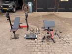 Home gym set: bankje, gewichten, squat rack, pulley, Sport en Fitness, Ophalen, Gebruikt, Benen, Overige typen