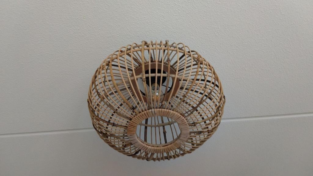 Rieten hanglamp, Huis en Inrichting, Lampen | Plafondlampen, Ophalen of Verzenden