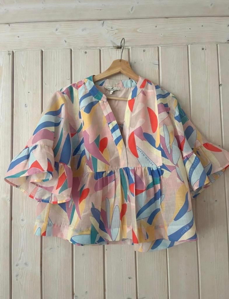 Kleurrijke blouse The Fifth House Maat 36 (kan ook 38), Ophalen of Verzenden, Zo goed als nieuw, Maat 36 (S), Overige kleuren