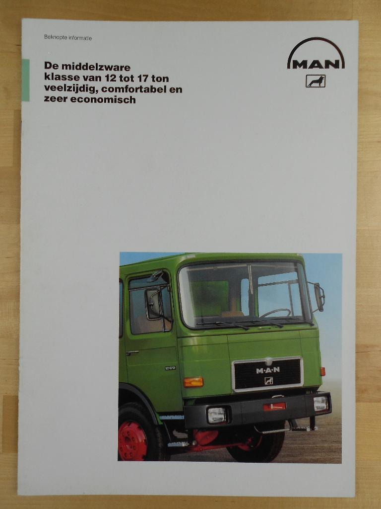 MAN Diesel 1987 Brochure - 12, 14 en 17 tonner - 170 192 pk, Ophalen of Verzenden, Zo goed als nieuw, Overige merken, MAN DIesel