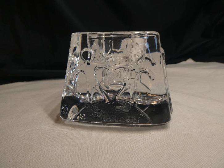 Vintage ORREFORS glazen kandelaar, Zweden, jaren 1960, Huis en Inrichting, Woonaccessoires | Kandelaars en Kaarsen, Gebruikt, Kandelaar