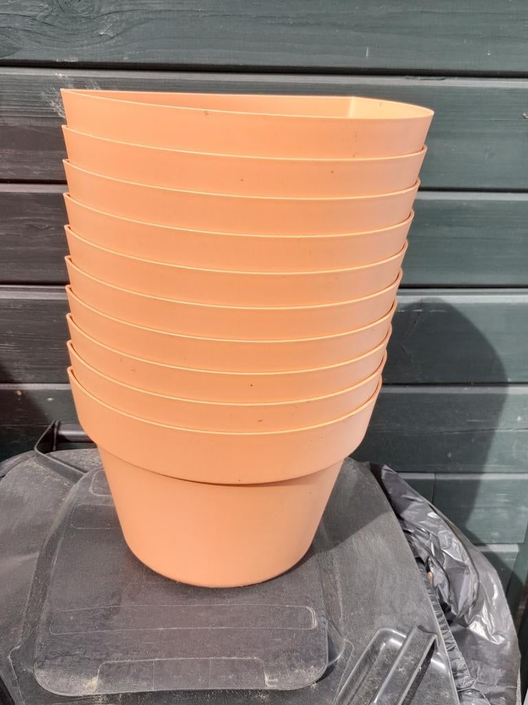 10 bloembakken, Tuin en Terras, Ophalen, Kunststof, Rond, Minder dan 40 cm