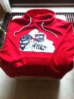 Heren trui met muts rood maat S/M, Ophalen, Zo goed als nieuw, Maat 46 (S) of kleiner, Rood