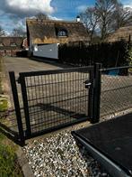 Zwart mooi zgan gaashekwerk met poortje, 57m lang, 1.20m H, Ophalen, Met poort, Zo goed als nieuw, Gaashekwerk