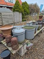 Diverse collectie vintage zinken en metalen potten en emmers, Ophalen