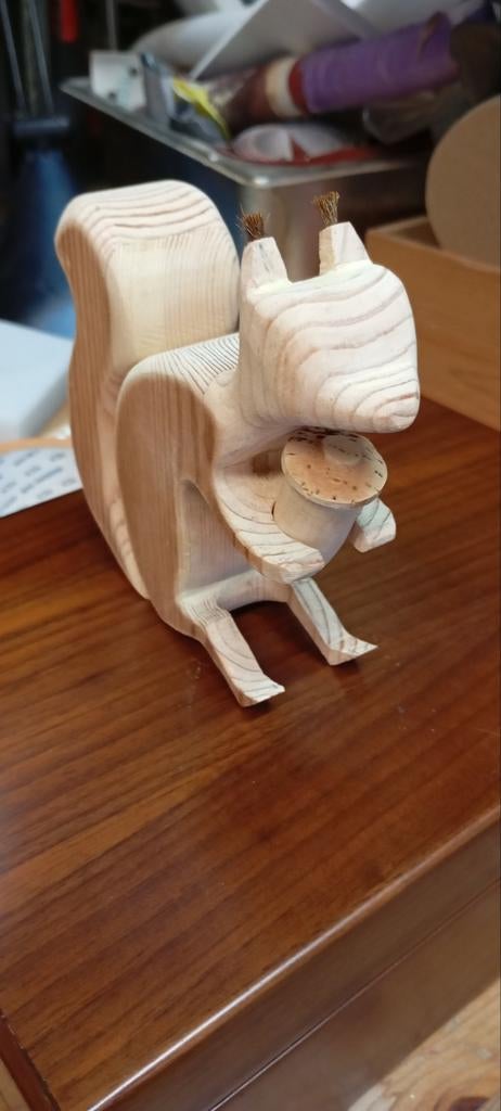 Eekhoorn ️, Houtsnijwerk, Minder dan 20 cm, Verzenden, Hout