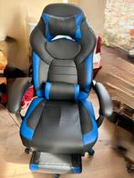 Game stoel met voetleuning, Zwart, Ophalen of Verzenden, Zo goed als nieuw, Gaming bureaustoel