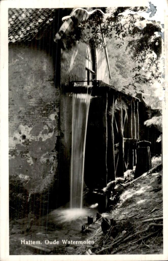 Hattem - Oude Watermolen - Waterrad, Ophalen of Verzenden, 1960 tot 1980, Gelopen, Gelderland