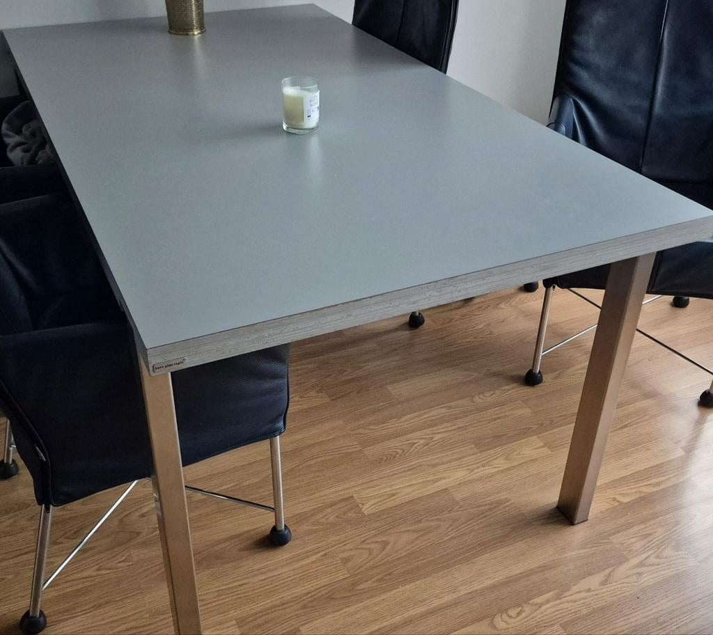 Bert plantagie design eetkamertafel 160 x 90 x 70 cm, Leolux tafel hook stijl, Zo goed als nieuw, 150 tot 200 cm, Vier personen