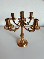 Messing vijfarmige kandelaber - vintage!, Ophalen of Verzenden, Koper of Brons